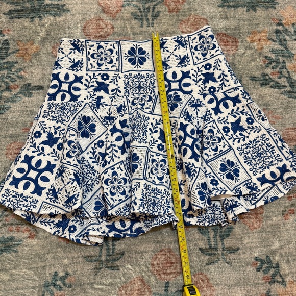 Anthropologie Maeve Blue and White Embroidered Tile Print Skirt & Crop Top Set - Picture 15 of 16